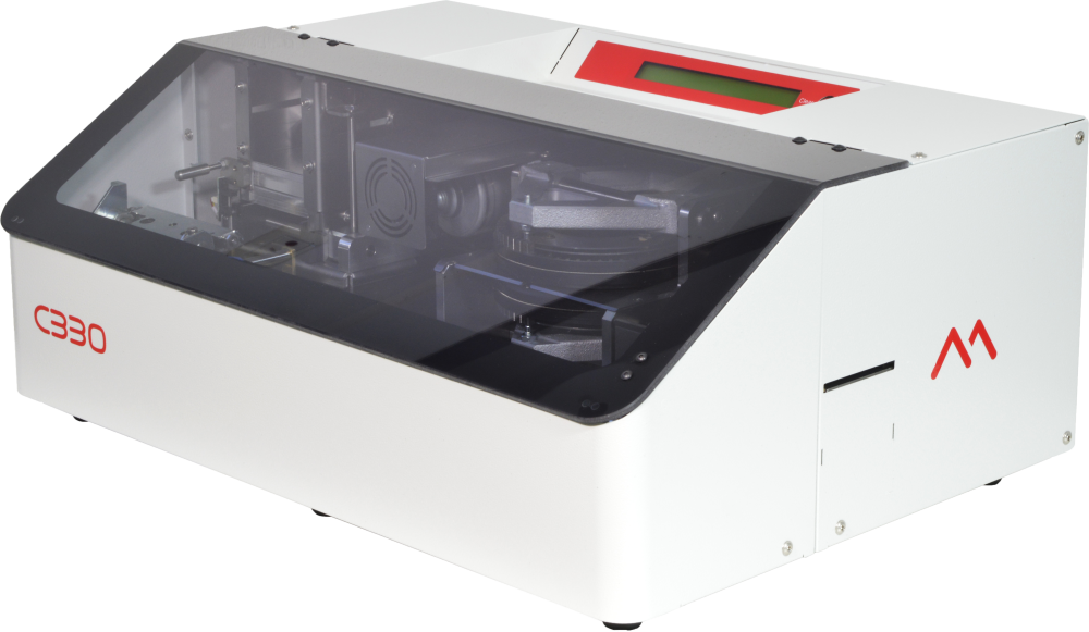 C330 a compact version of metal plate embosser Matica